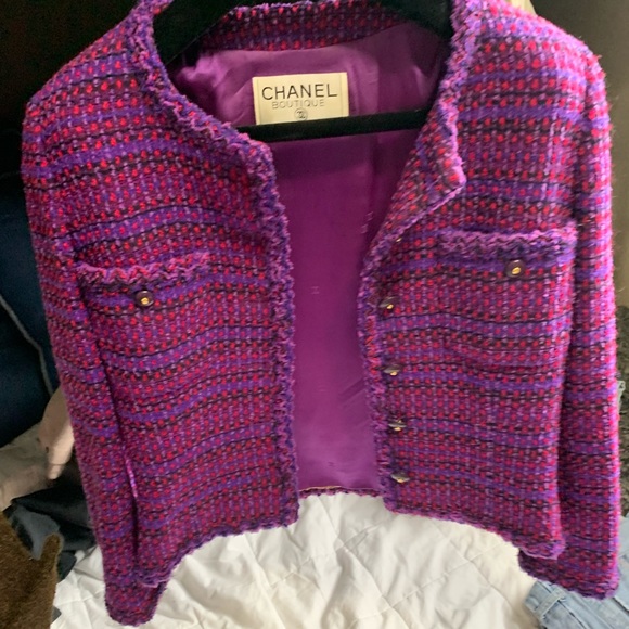 Chanel purple fringe tweed jacket - Picture 8 of 8